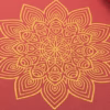Коврик для йоги Bodhi Rishikesh Premium Golden Mandala Purple