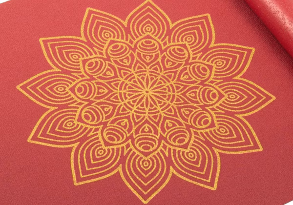 Коврик для йоги Bodhi Rishikesh Premium Golden Mandala Purple